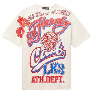 Ed Hardy埃德哈迪2025春季新款女士宽松圆领美式复古潮牌短袖T恤