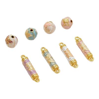 diy强保色链接棒沙金蝴蝶圆珠