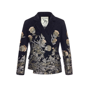 金漠手工绣秀场款定织雪尼尔面料收腰西装山谷少年独立设计师品牌