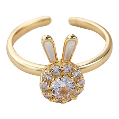 儿童可旋转的兔子戒指项链耳钉