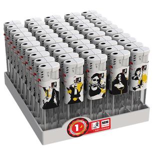 打火机50支整盒个性广告定制定做印字明火一次性家用批发防风创意