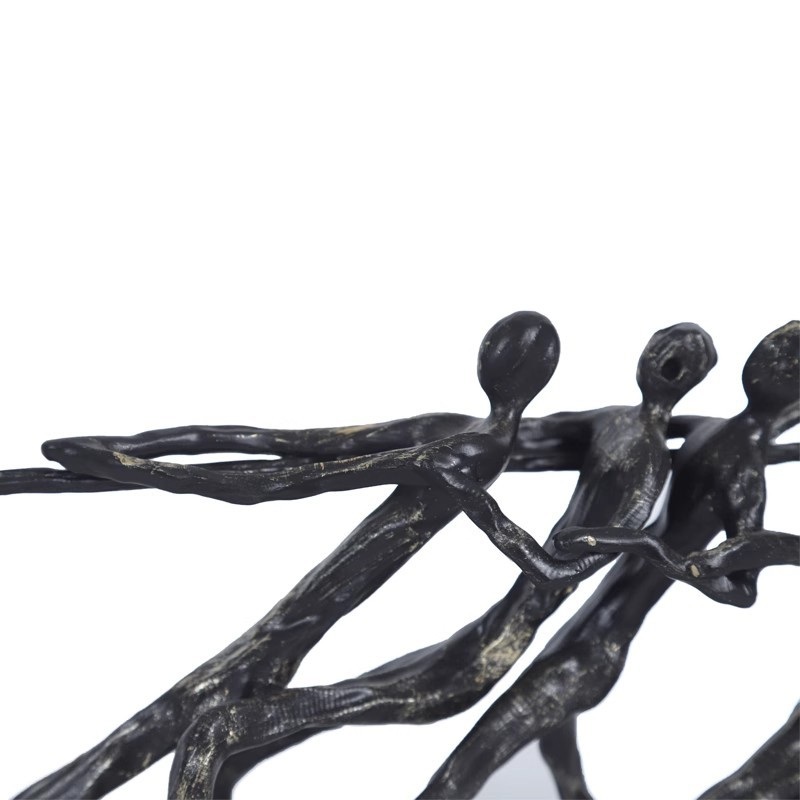 现代简约抽象人物拔河运动组合新中式书房书柜陈列摆件软装设计