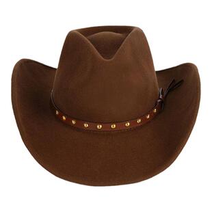 纯羊毛高档牛仔帽骑马帽马术帽丽华正品黑色棕色软呢咔叽礼帽男女