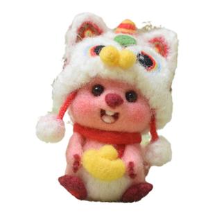 小海狸loopy羊毛毡戳戳乐手工diy材料包露比情侣礼物钥匙扣挂件