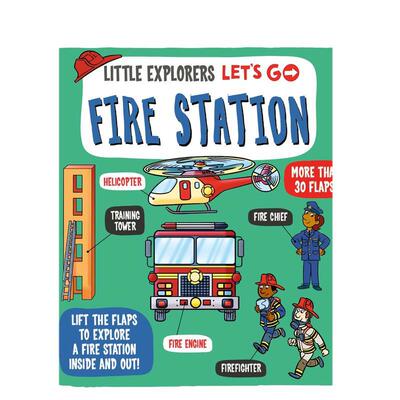 【现货】【小小探索家】消防站英文儿童绘本交通工具城市人文进口原版外版书纸板书3-6周岁【Little Explorers】Let's Go! Fire
