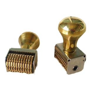 大号铜质金属日期转轮印章打码机手动拨号可调保质期小中号年月日生产日期时间数字号码财务印章号码机送印台