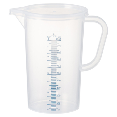 日本霜山带刻度量杯可微波加热塑料量桶厨房烘焙家用大容量计量杯