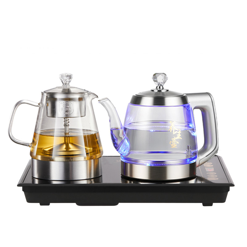 全自动底部上水电热烧水壶茶台嵌入一体抽水消毒煮茶炉净水器专用