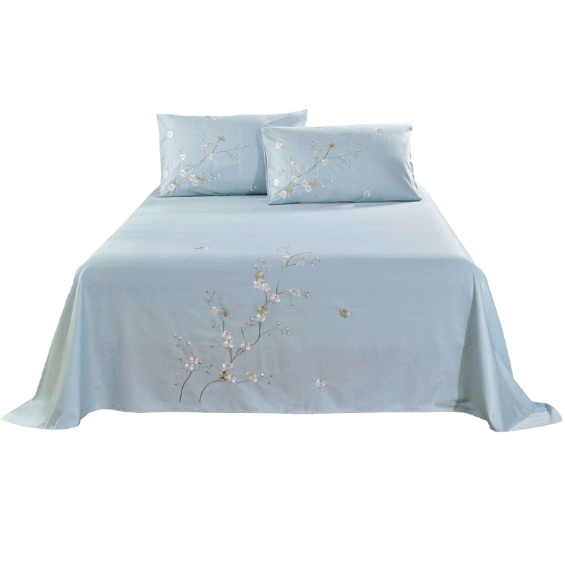 外贸尾单！刺绣 纯棉床单全棉床单睡单绣花床单枕套套件 床单单件