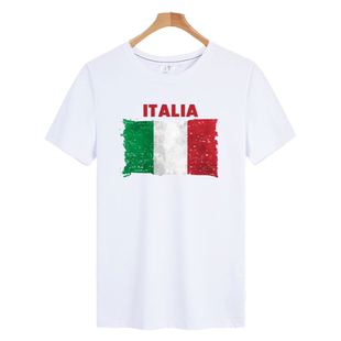 美国加拿大西班牙国家复古国旗文艺短袖T恤衫男女纯棉半袖上衣服