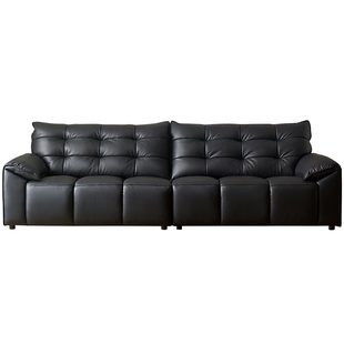 双虎意式极简真皮沙发客厅2025新款直排大象耳朵大黑熊沙发011