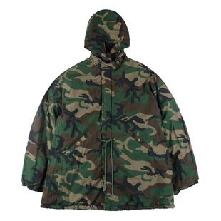 普通版Yeezy season 5 迷彩棉大衣 羊羔毛 过膝宽松