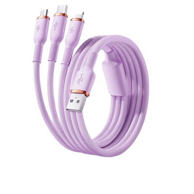 第一卫三合一数据线66W快充一拖三车载适用苹果华为小米vivooppo安卓手机typec三头多功能6A闪充加长通用充电