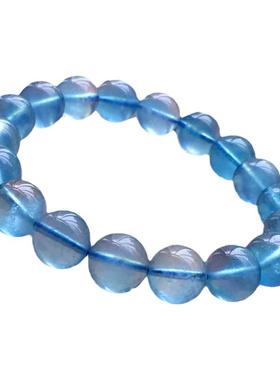 海蓝宝手链老矿天然水晶手串男女