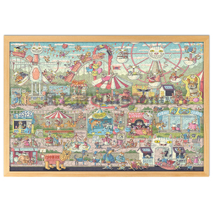 木质拼图1000片猫猫城市500猫咪卡通动物300成人减压玩具礼物带框