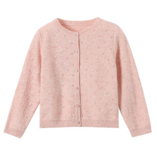 允儿妈女童春季新款纯绵羊毛针织开衫儿童气质毛衣外套宝宝上衣潮