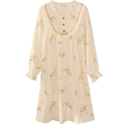 眠岛纯棉绉纱春季家居服