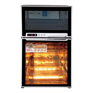 康星家用小型立式双门光波消毒碗柜不锈钢二星级臭氧烘干保洁商用