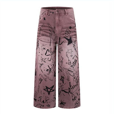 DESIGNSECRETS 25FW巴黎高端潮流趣味涂鸦牛仔裤男设计感直筒裤子