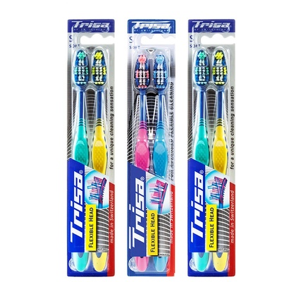 trisa瑞士灵动洁齿弹性软毛牙刷