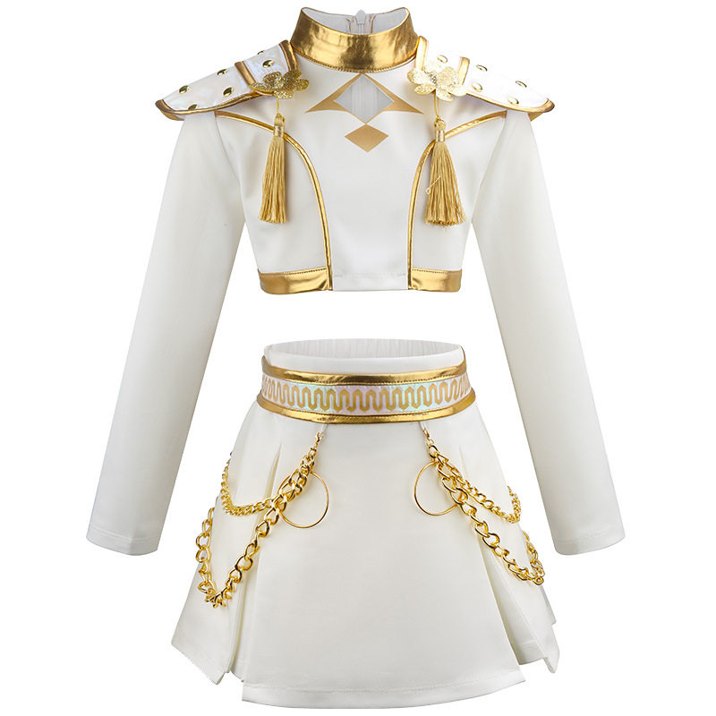 万圣节童装猎魔女团鲁米cos服明星动漫长袖三件套舞台演出服套装