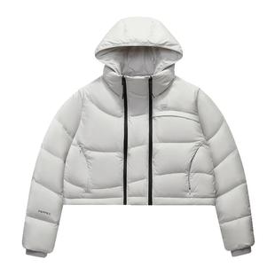 FILA FUSION斐乐潮牌女子短款羽绒服2025冬季新款白色保暖外套