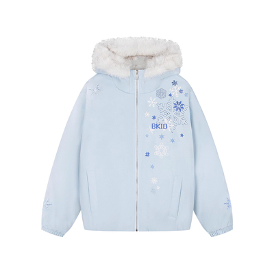 亿万少年原创毛领雪花座山雕连帽棉衣外套男女情侣冬季加厚棉服潮