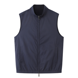 老钱风双面穿拉链马甲 LP同款 高定工艺 秋冬通勤坎肩背心外套男