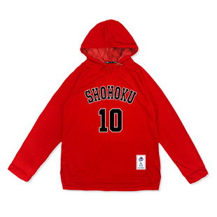 灌篮高手美式连帽投篮训练服健身跑步T速干运动t恤宽松长袖篮球服