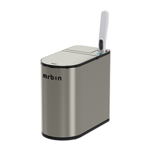 麦桶桶卫生间厕所专用垃圾桶马桶刷一体感应不锈钢2025新款卫生桶