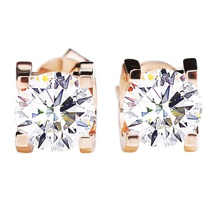 牛头耳钉CVD合成培育钻石耳环18K玫瑰金耳骨钉女款耳饰生日礼物