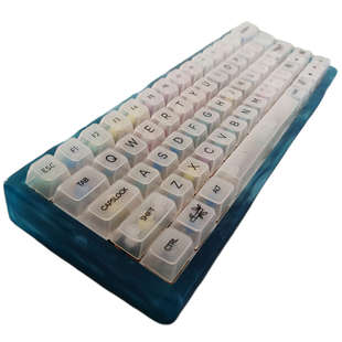 现货透明植物园键帽MDA高度131键小全套无加强筋有刻黑透雾白透光