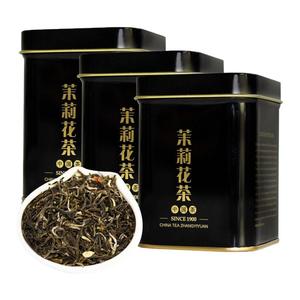 张一元 特级浓香茉莉花茶150g（50g*3罐）特级黑罐茉莉香浓茗茶