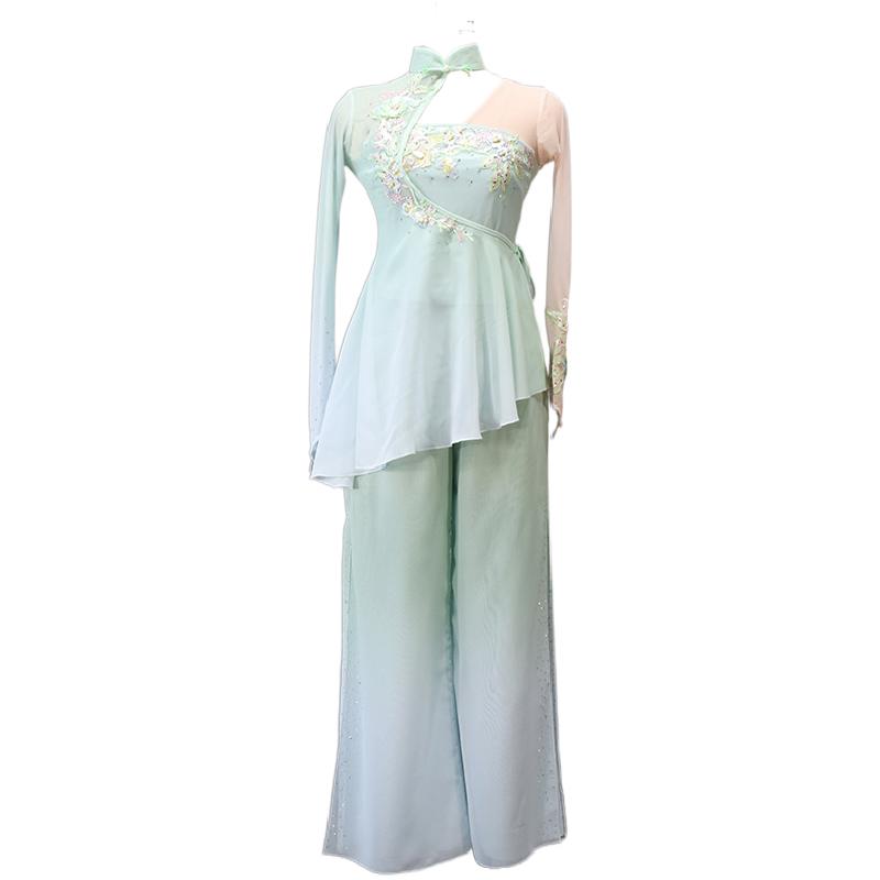 一歆服饰新款胶州秧歌舞蹈服飘逸扇子舞演出服艺考剧目服装定制