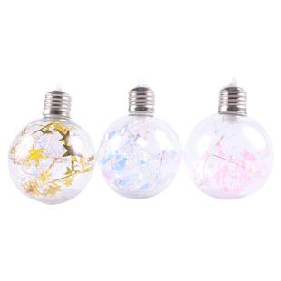 薇艺 亚克力彩带灯球圣诞树装饰挂件手工diy材料圣诞挂饰花艺资材