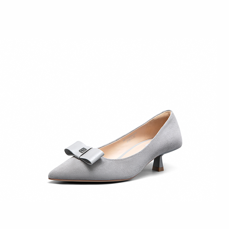 【斷碼清倉】Nine West/玖熙單鞋夏季女鞋中跟新款女尖頭絨面通勤