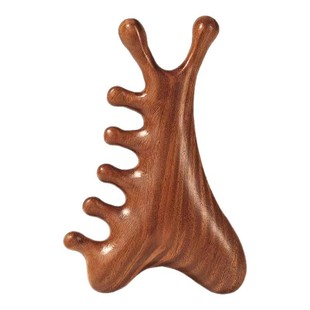 四合一多功能头皮檀木按摩梳子头部脱发头疗脸部刮痧疏通经络神器