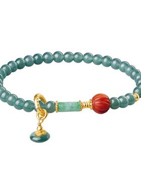 天然糯冰翡翠手串女生