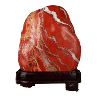 红碧玉原石摆件天然南非鸡血石观赏奇石招财客厅办公室装饰品礼品