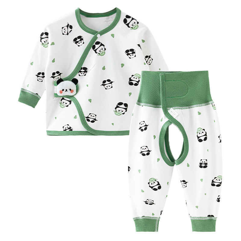 婴儿衣服分体套装纯棉春秋高腰开裆裤免脱婴幼儿宝宝秋衣秋裤秋季