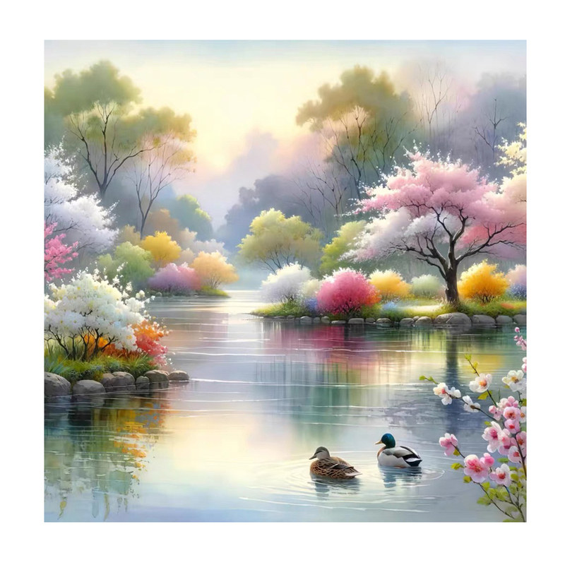 唯美山水风景自粘防水装饰贴画