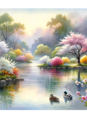 唯美山水风景自粘防水装饰贴画