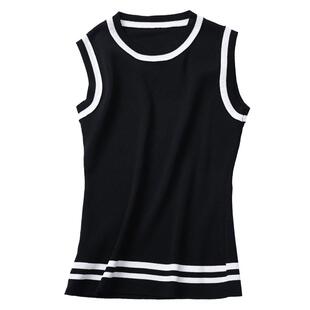 2026春秋新款打底无袖针织背心女可外穿修身内搭冰丝套头上衣