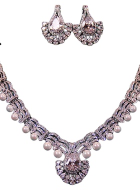 BWBRIDE锆石项链婚纱新娘首饰