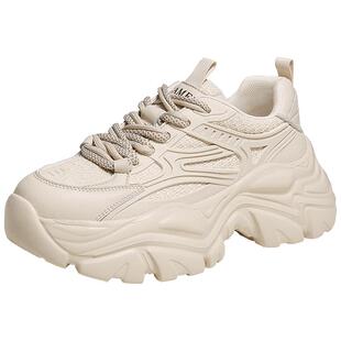 骆驼女鞋2026春夏时尚厚底老爹鞋女舒适增高休闲鞋子女