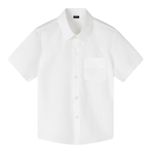 儿童短袖白色衬衫夏季薄款男童演出主持合唱白衬衣小学生校服礼服