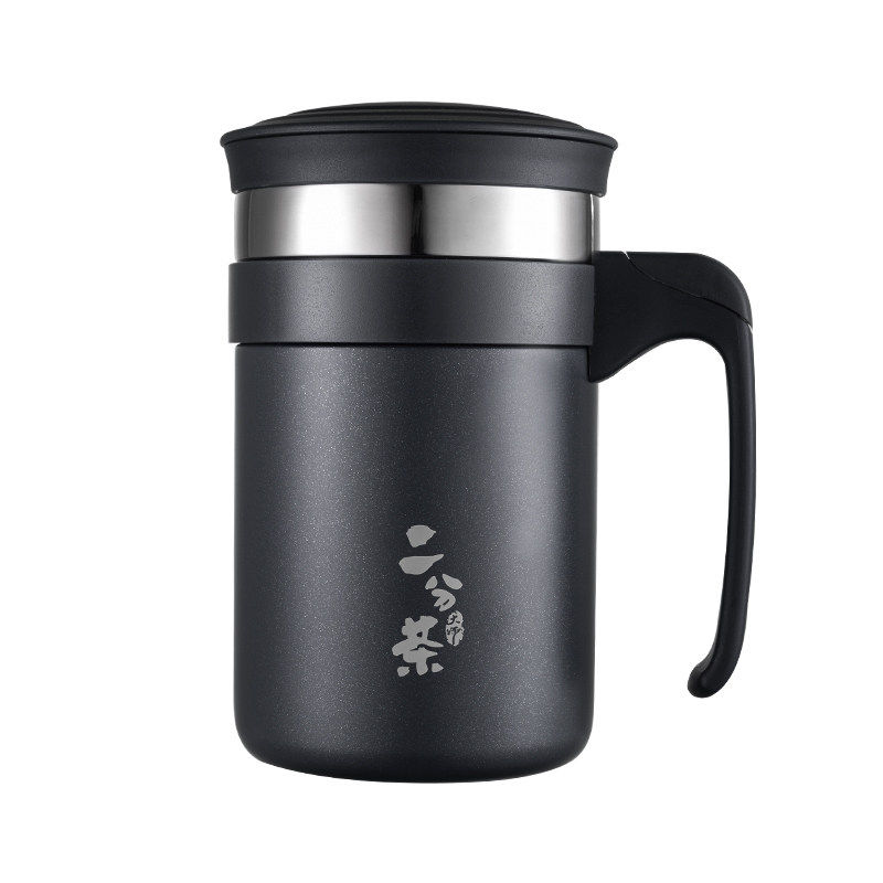 富光带盖把手茶水分离办公保温杯