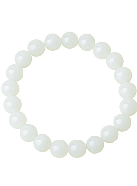 凤飞凰天然羊脂白玉圆珠手串