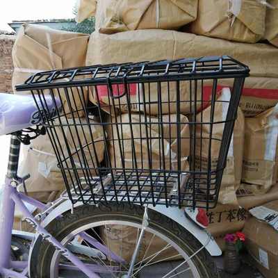 学生自行车书包篮后衣架用车筐山地车后座架篮子折叠车后框带盖子