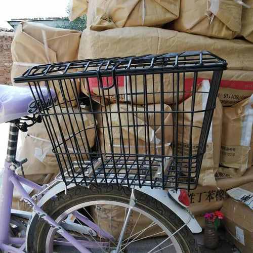 学生自行车书包篮后衣架用车筐山地车后座架篮子折叠车后框带盖子